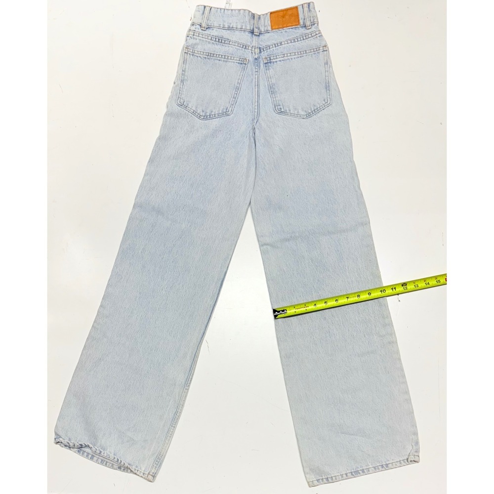 ZARA Wide Leg‎ Light Wash Denim Jeans Women's Size EUR 32 USA D MEX 22 - Picture 3 of 5